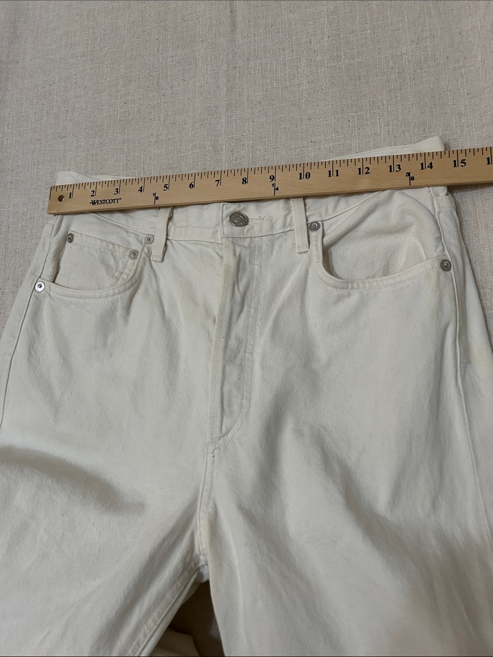 Agolde Ren High Raise Wide-Leg Jeans Women’s Size 28 Ecru - Picture 6 of 12